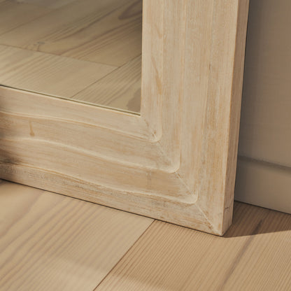 Lucelle - Specchio ad Arco Grande a Figura Intera in Legno Lavato Bianco 200cm x 100cm
