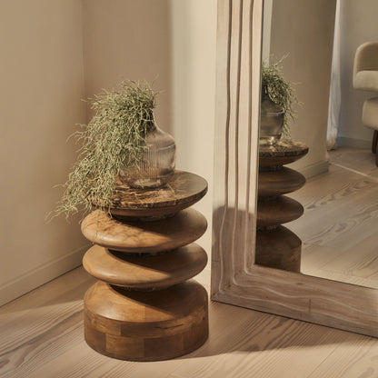 Lucelle - Specchio ad Arco Grande a Figura Intera in Legno Lavato Bianco 200cm x 100cm