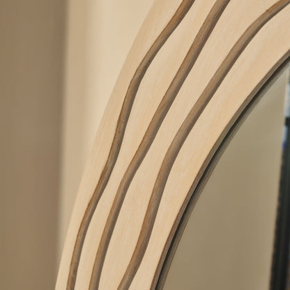 Lucelle - Grande Specchio ad Arco Full Length in Legno Decapato Bianco 180cm x 120cm