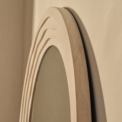 Lucelle - Grande Specchio ad Arco Full Length in Legno Decapato Bianco 180cm x 120cm