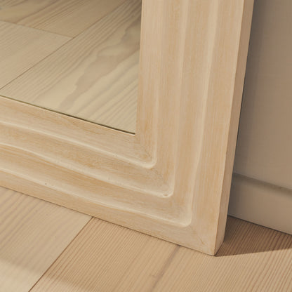 Lucelle - Grande Specchio ad Arco Full Length in Legno Decapato Bianco 180cm x 120cm
