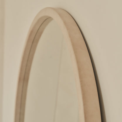 Arden - Specchio in Legno ad Arco a Figura Intera Color Cemento 175cm x 95cm