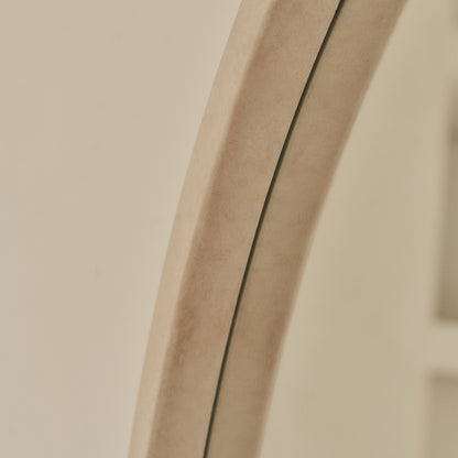 Arden - Specchio in Legno ad Arco a Figura Intera Color Cemento 175cm x 95cm