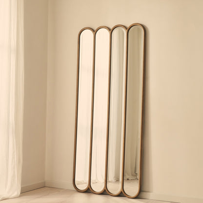 Reims - Specchio ad Arco in Legno con Pannelli in Legno Caldo 180cm x 80cm