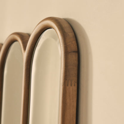 Reims - Specchio ad Arco in Legno con Pannelli in Legno Caldo 180cm x 80cm