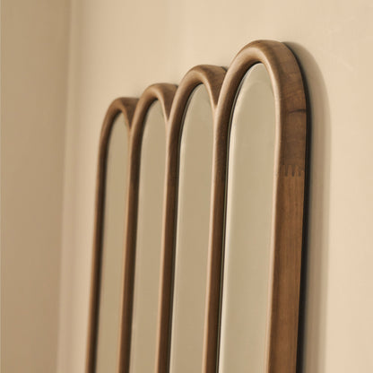 Reims - Specchio ad Arco in Legno con Pannelli in Legno Caldo 180cm x 80cm