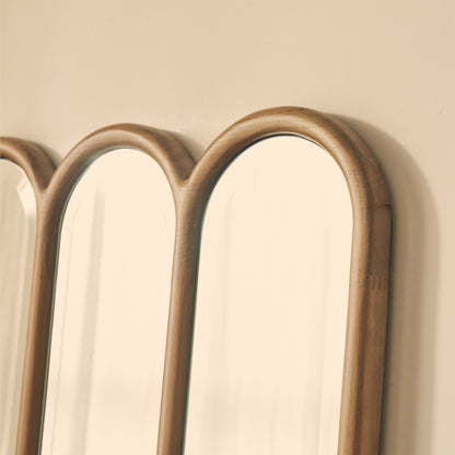 Reims - Specchio ad Arco in Legno con Pannelli in Legno Caldo 180cm x 80cm