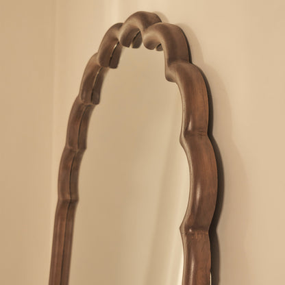 Safi - Specchio Grande ad Arco in Legno Scuro a Figura Intera 190cm x 90cm