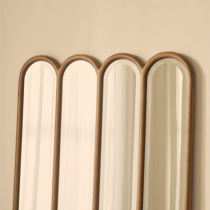 Reims - Specchio ad Arco in Legno con Pannelli in Legno Caldo 180cm x 80cm