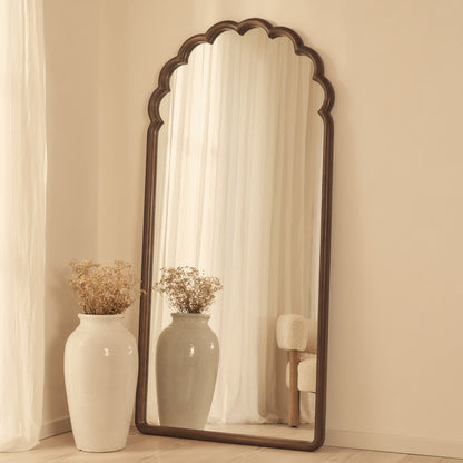 Safi - Specchio Grande ad Arco in Legno Scuro a Figura Intera 190cm x 90cm