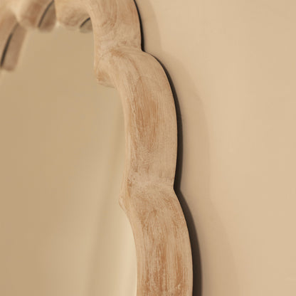 Safi - Specchio Grande ad Arco in Legno Lavato Bianco a Figura Intera 190cm x 90cm