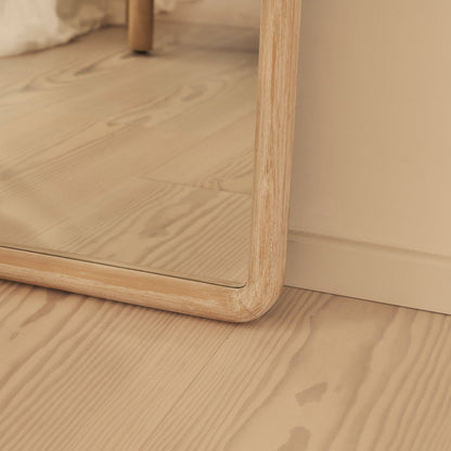 Safi - Specchio Grande ad Arco in Legno Lavato Bianco a Figura Intera 190cm x 90cm