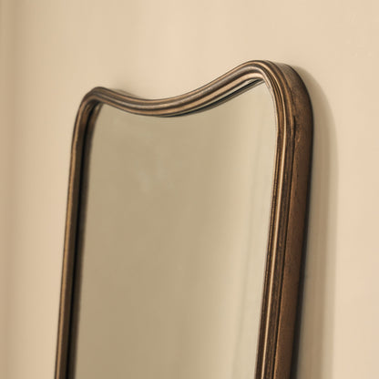 Louis - Specchio in Metallo Curvo a Figura Intera Bronzo Anticato 160cm x 60cm