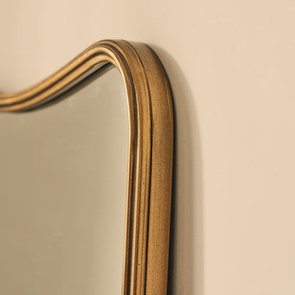 Louis - Specchio in Metallo Curvo a Figura Intera Oro 160cm x 60cm