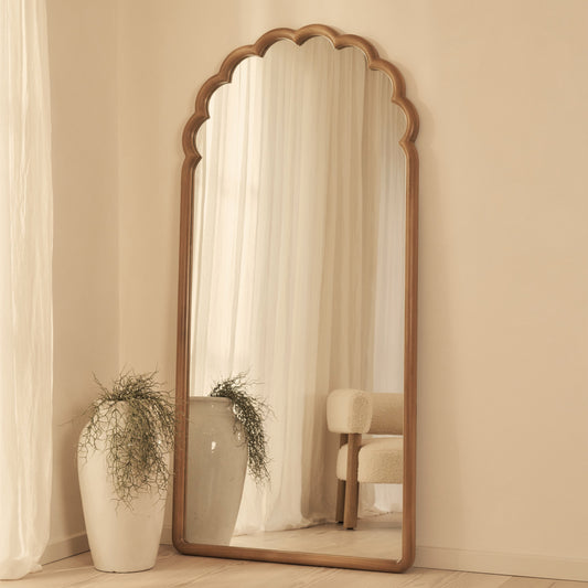 Safi - Specchio ad Arco Grande a Figura Intera in Legno Caldo 190 cm x 90 cm