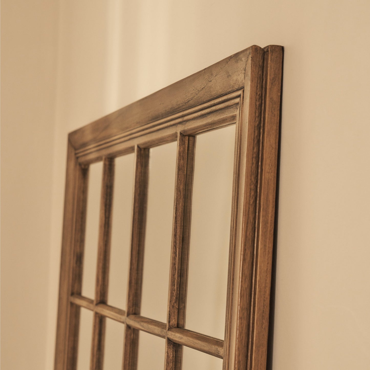 Sasha - Specchio a Finestra Full Length Shabby Chic in Legno Scuro 180cm x 100cm