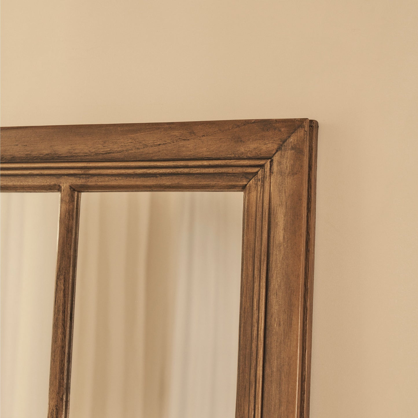 Sasha - Specchio a Finestra Full Length Shabby Chic in Legno Scuro 180cm x 100cm