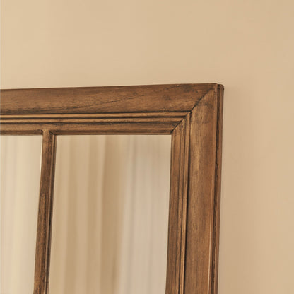 Sasha - Specchio a Finestra Full Length Shabby Chic in Legno Scuro 180cm x 100cm