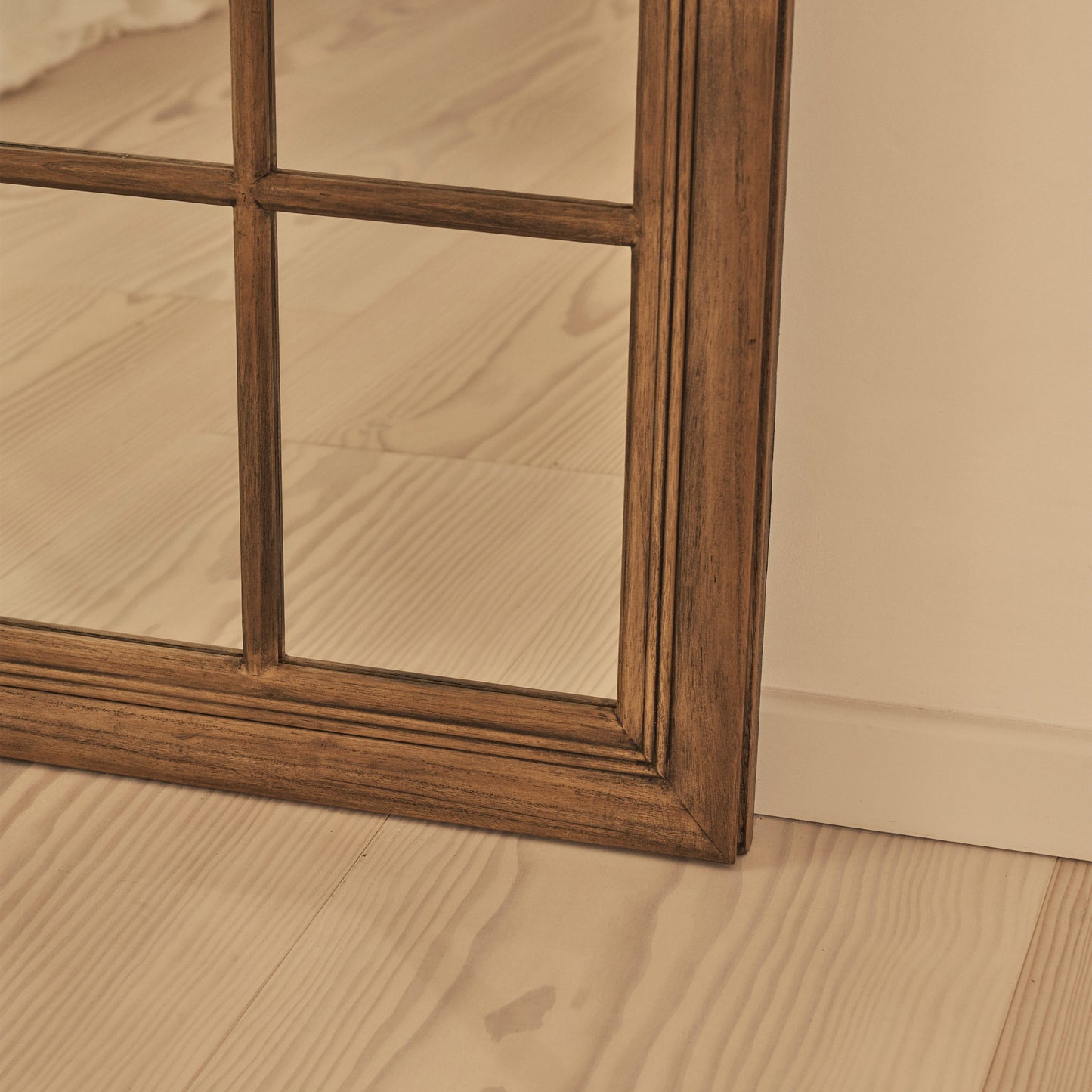 Sasha - Specchio a Finestra Full Length Shabby Chic in Legno Scuro 180cm x 100cm