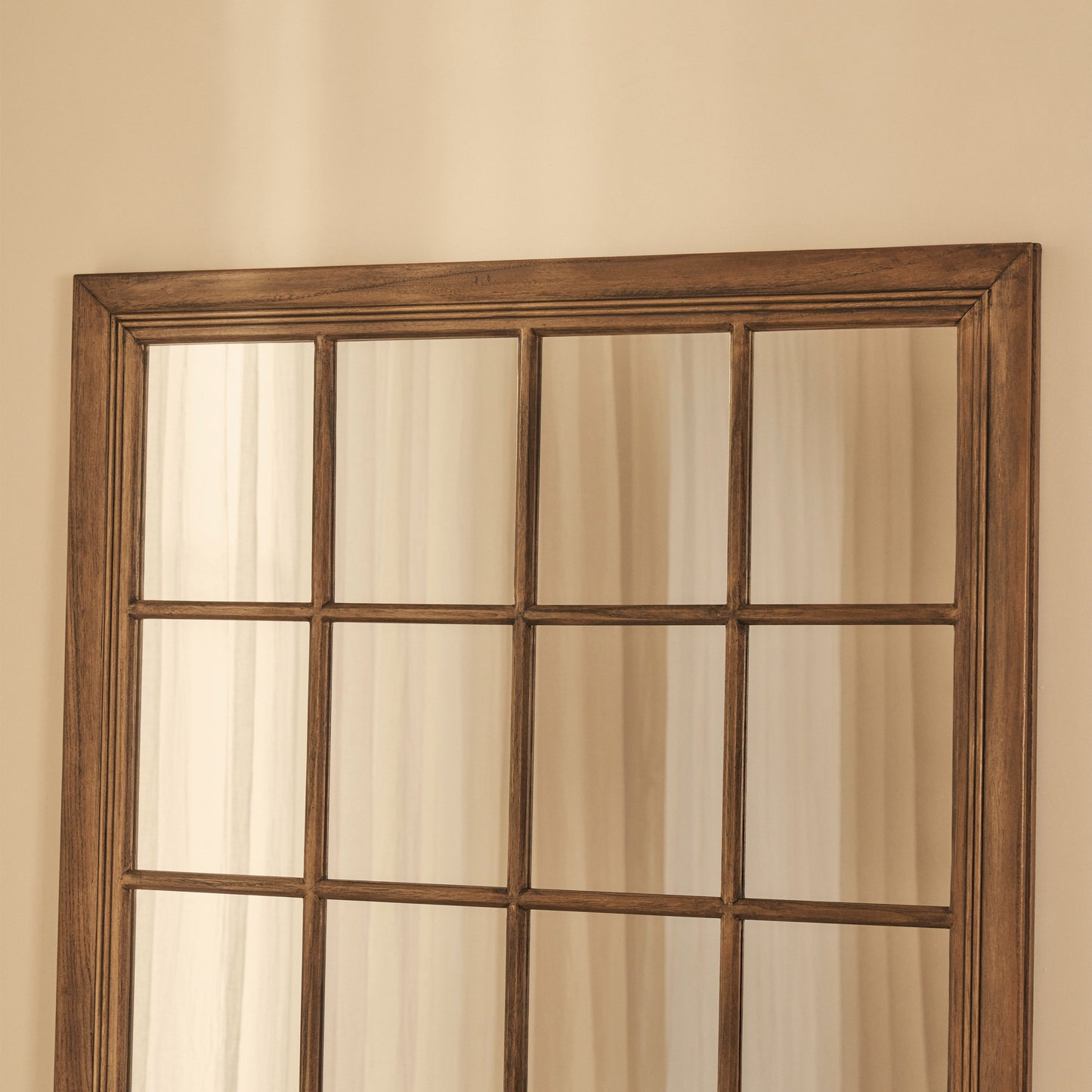 Sasha - Specchio a Finestra Full Length Shabby Chic in Legno Scuro 180cm x 100cm