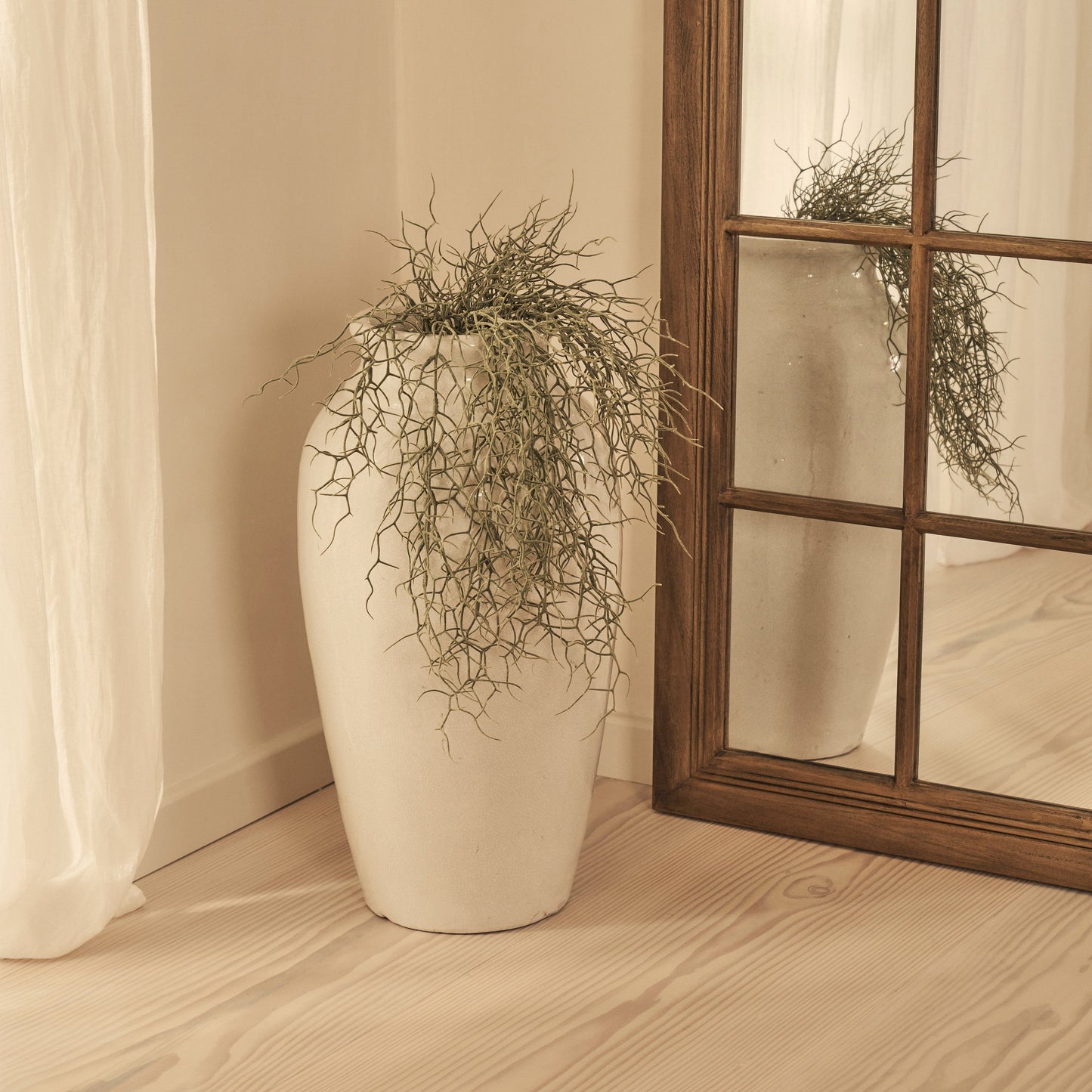 Sasha - Specchio a Finestra Full Length Shabby Chic in Legno Scuro 180cm x 100cm