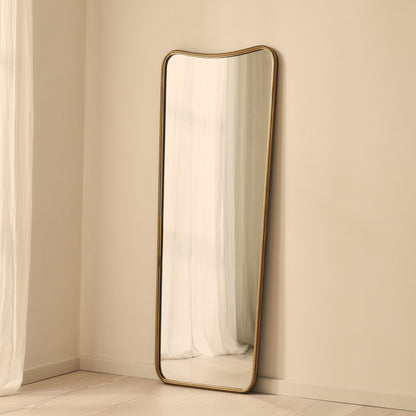 Louis - Specchio in Metallo Curvo a Figura Intera Oro 160cm x 60cm