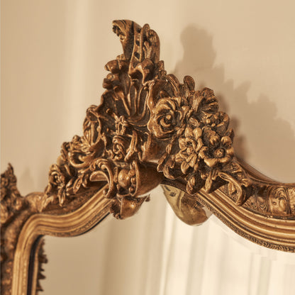 Francesca - Specchio Intero Arcuato Decorato Oro 185cm x 100cm