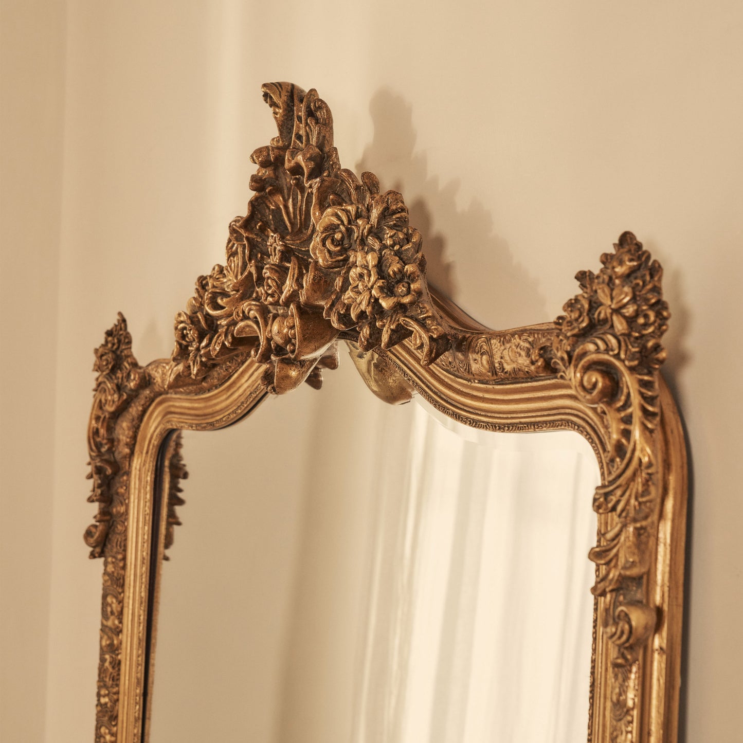 Francesca - Specchio Intero Arcuato Decorato Oro 185cm x 100cm