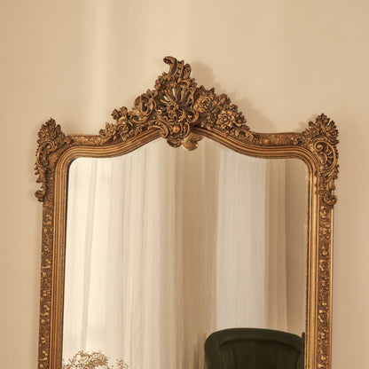 Francesca - Specchio Intero Arcuato Decorato Oro 185cm x 100cm