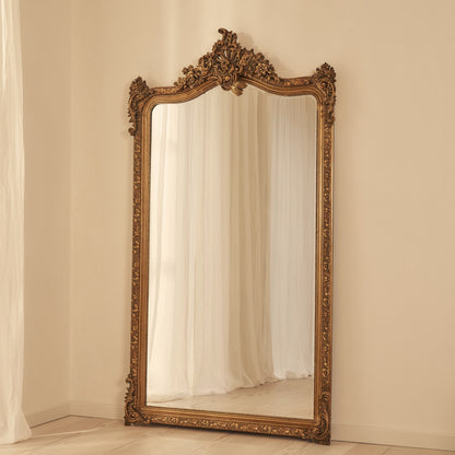 Francesca - Specchio Intero Arcuato Decorato Oro 185cm x 100cm