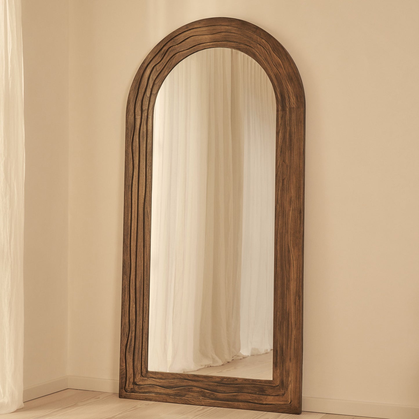 Lucelle - Specchio ad Arco Grande a Figura Intera in Legno Caldo 200cm x 100cm