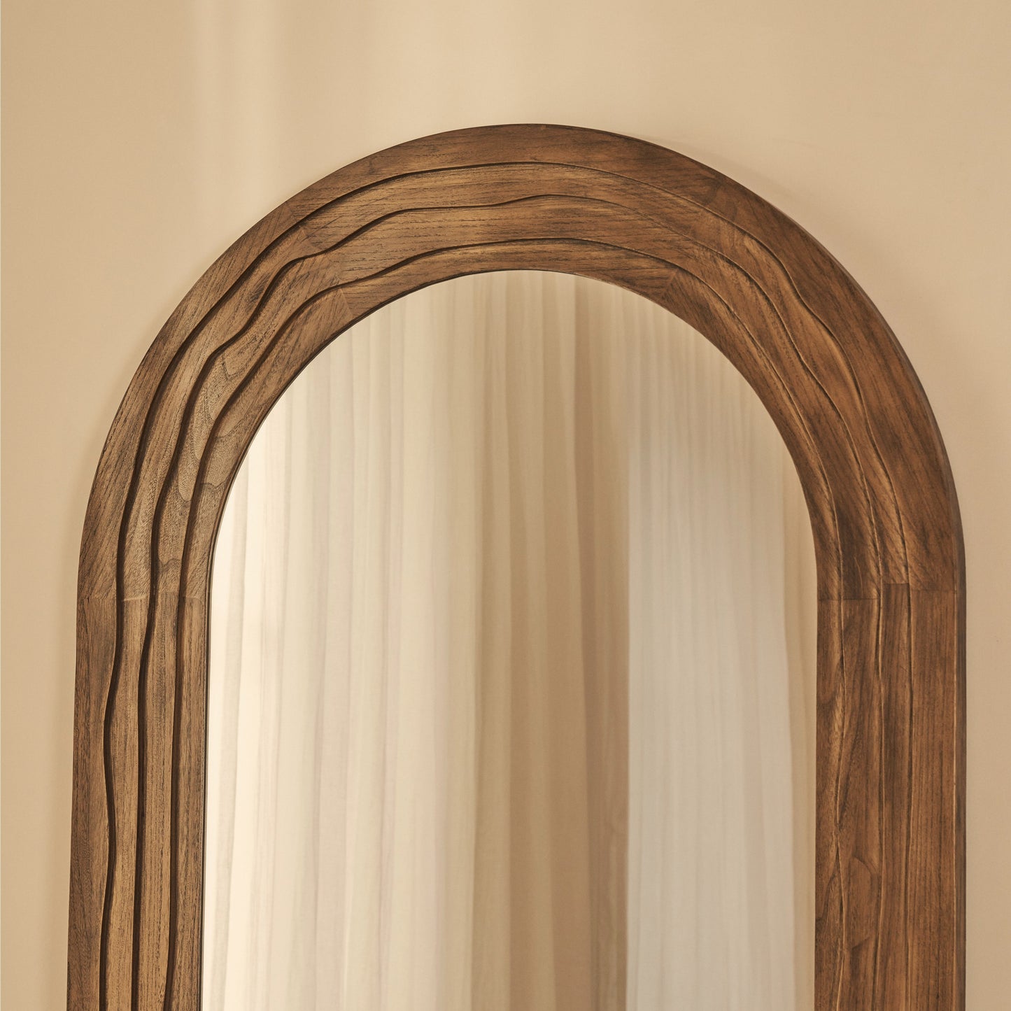 Lucelle - Specchio ad Arco Grande a Figura Intera in Legno Caldo 200cm x 100cm