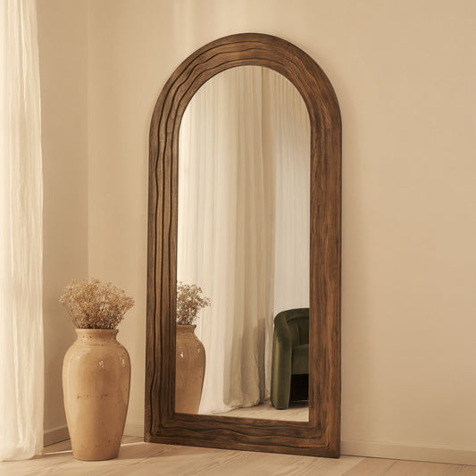 Lucelle - Specchio ad Arco Grande a Figura Intera in Legno Caldo 200cm x 100cm