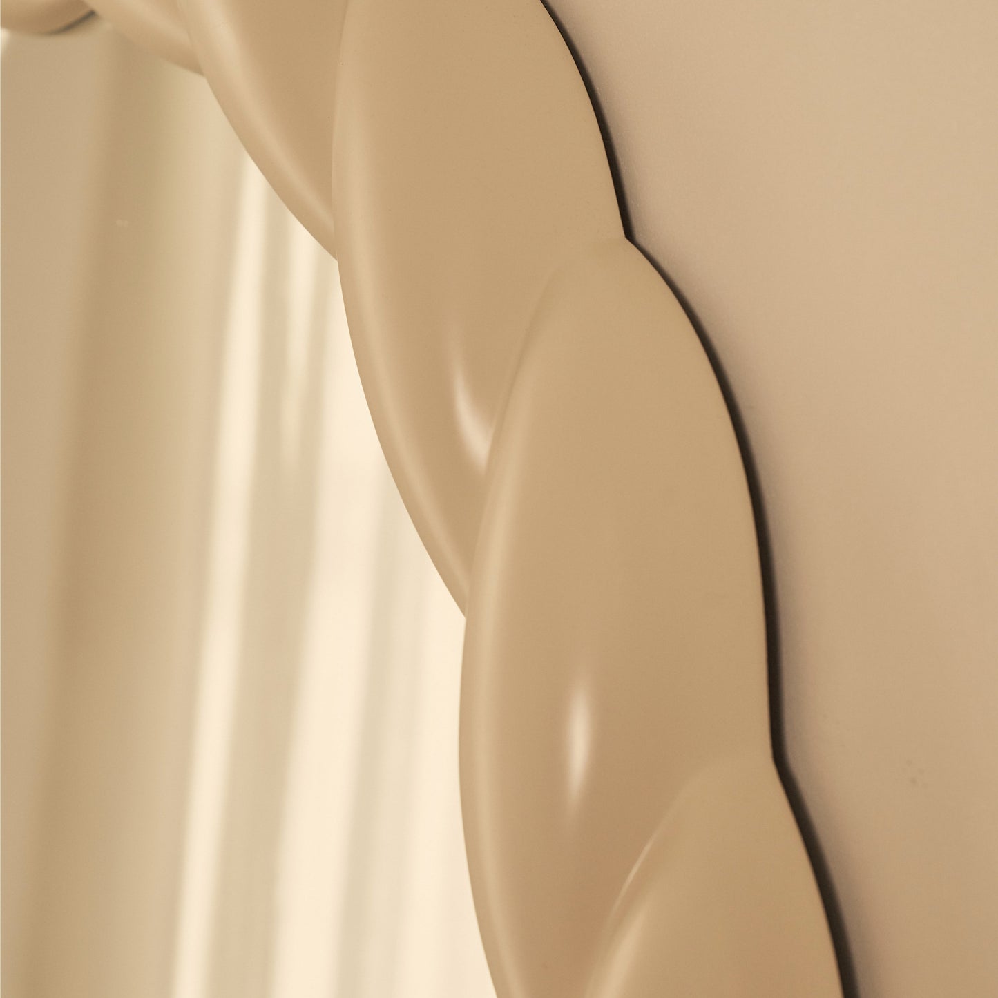 Ophelia - Specchio Grande ad Arco con Cornice a Corda Intrecciata Avorio Lucido 180cm x 105cm