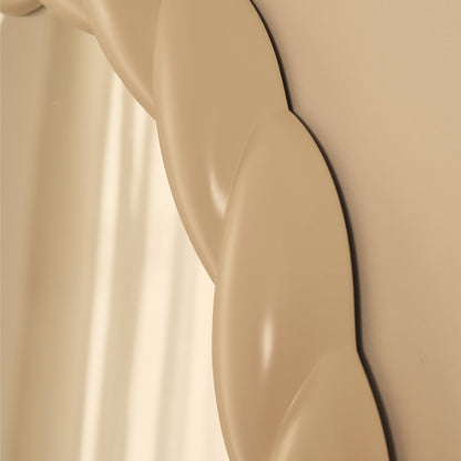 Ophelia - Specchio Grande ad Arco con Cornice a Corda Intrecciata Avorio Lucido 180cm x 105cm