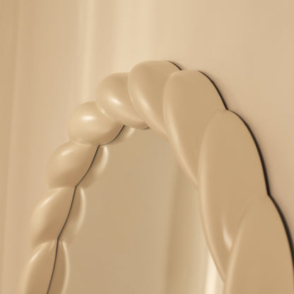 Ophelia - Specchio Grande ad Arco con Cornice a Corda Intrecciata Avorio Lucido 180cm x 105cm