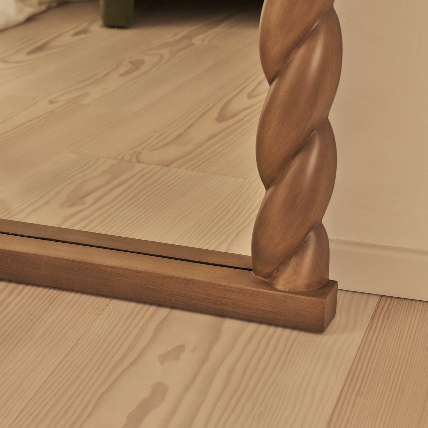 Ophelia - Specchio Grande ad Arco Lunghezza Intera con Intreccio a Corda in Legno Caldo 180cm x 105cm