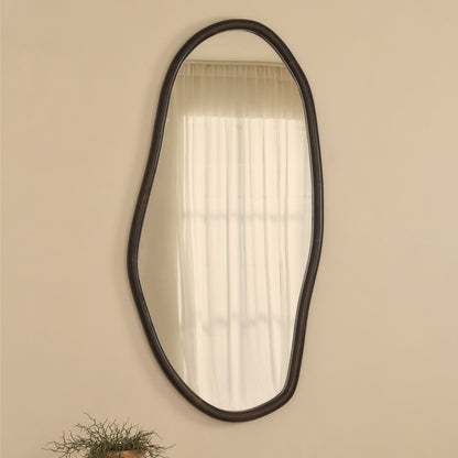 Aaliyah - Specchio da Parete Irregolare in Legno Scuro 150cm x 75cm