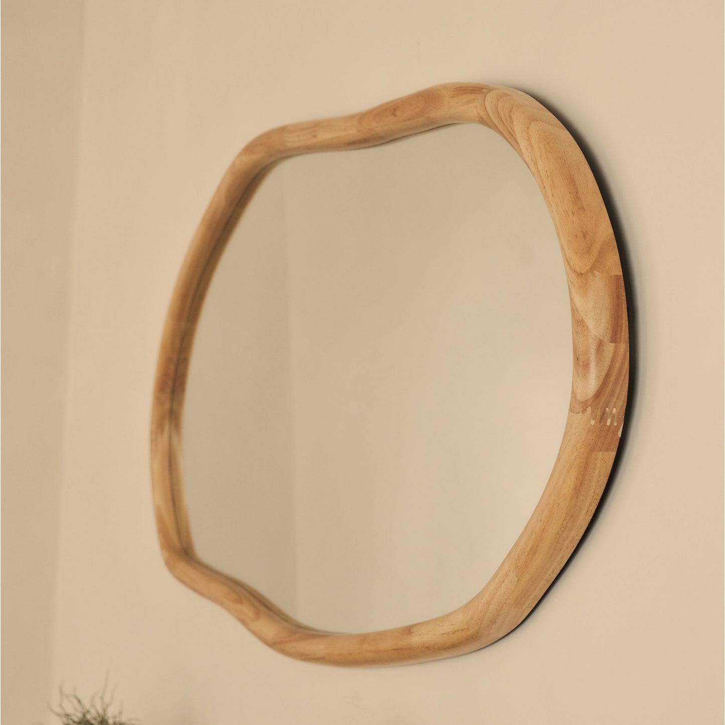 Aaliyah - Specchio da Parete Irregolare in Legno Chiaro 150cm x 75cm