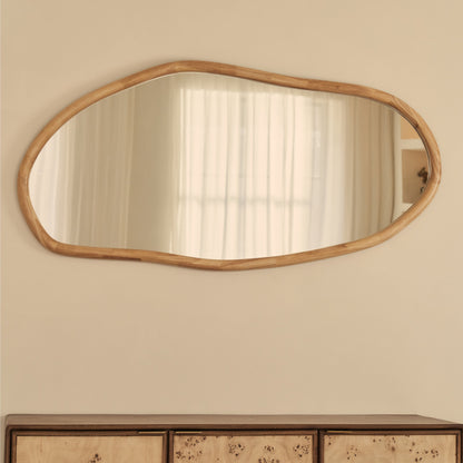 Aaliyah - Specchio da Parete Irregolare in Legno Chiaro 150cm x 75cm
