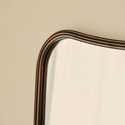 Louis - Specchio Sopra-camino Curvo in Metallo Bronzo Antico 90cm x 75cm