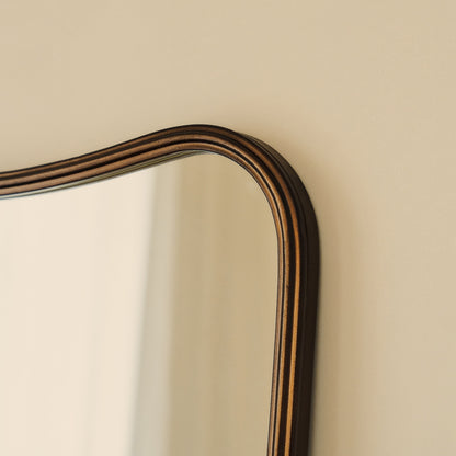 Louis - Specchio Sopra-camino Curvo in Metallo Bronzo Antico 90cm x 75cm