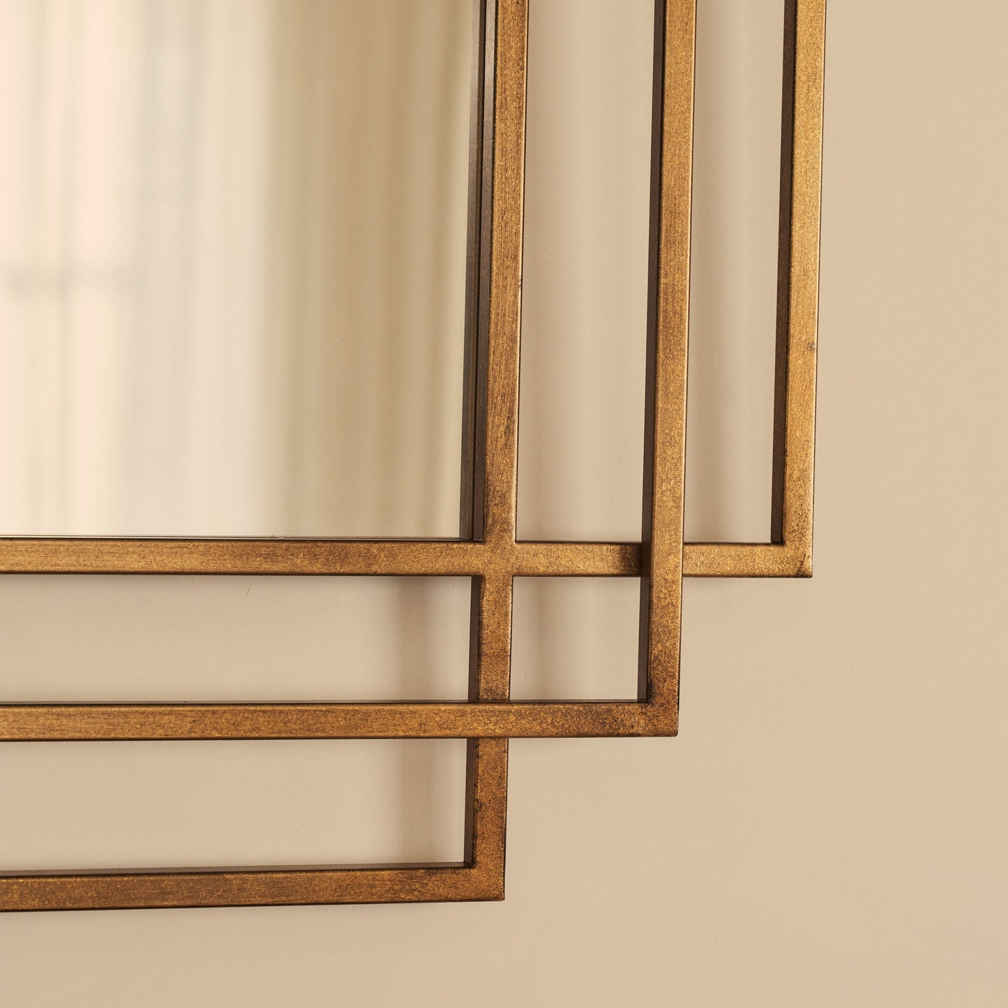 Amalfi - Specchio Rettangolare Grande in Metallo Dorato 140cm x 70cm