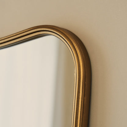 Louis - Specchio Sopracamino a Arco in Metallo Oro 90cm x 75cm