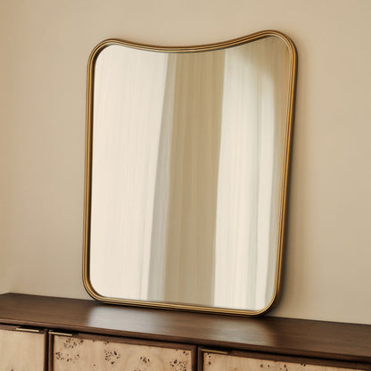 Louis - Specchio Sopracamino a Arco in Metallo Oro 90cm x 75cm
