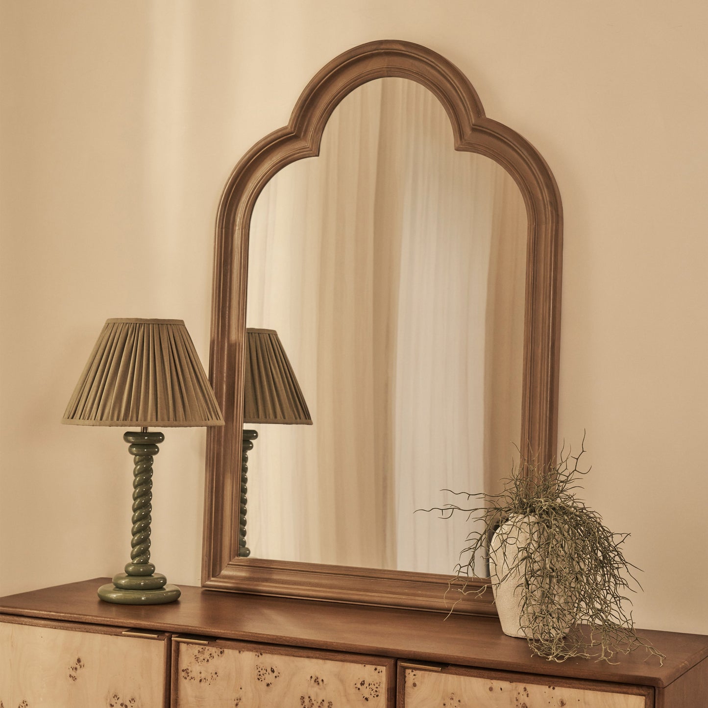 Melilla - Specchio ad Arco in Legno Lavato 120cm x 80cm