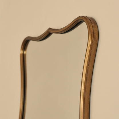 Elise - Specchio Sopra Camino Stile Art Déco in Metallo Oro 90cm x 60cm