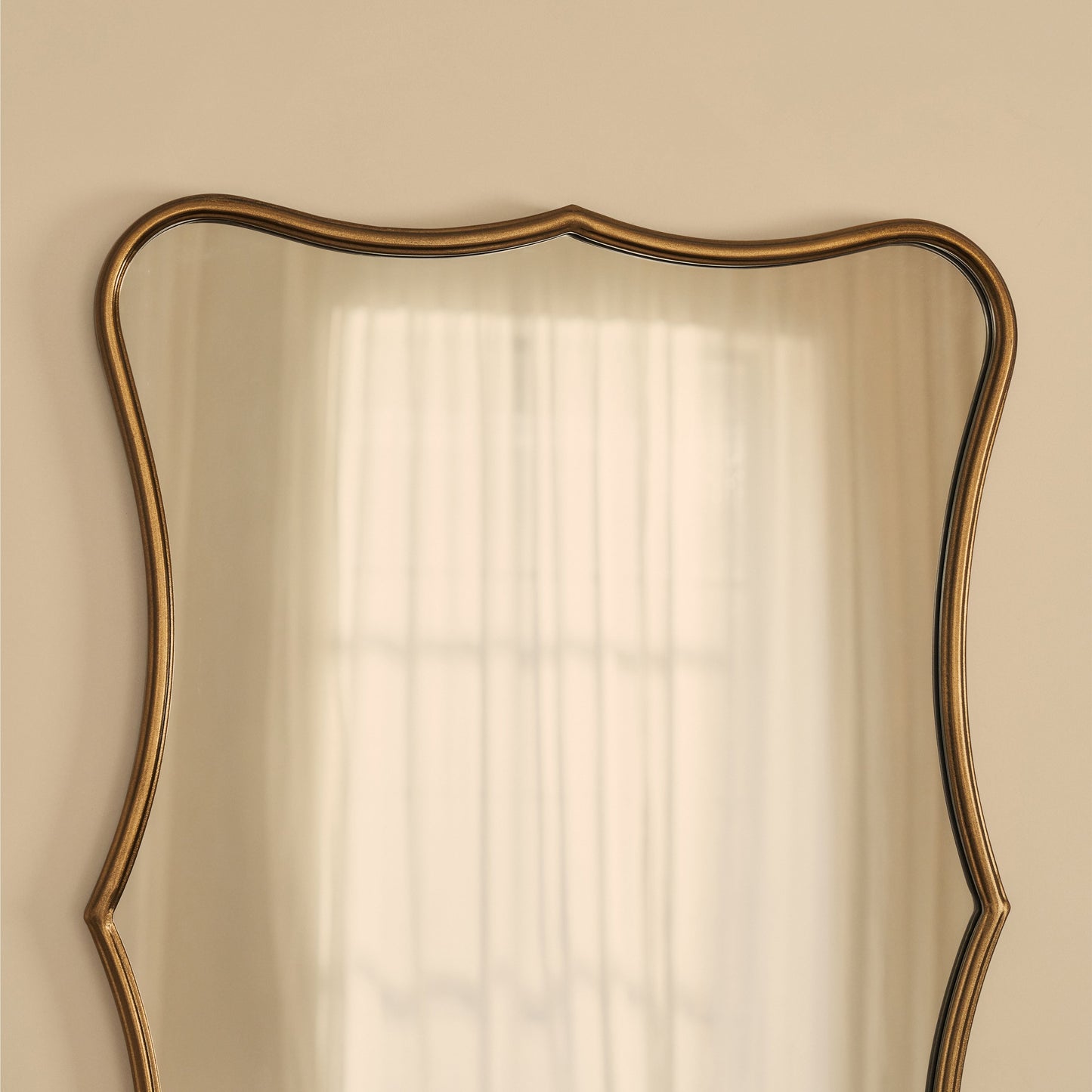 Elise - Specchio Sopra Camino Stile Art Déco in Metallo Oro 90cm x 60cm