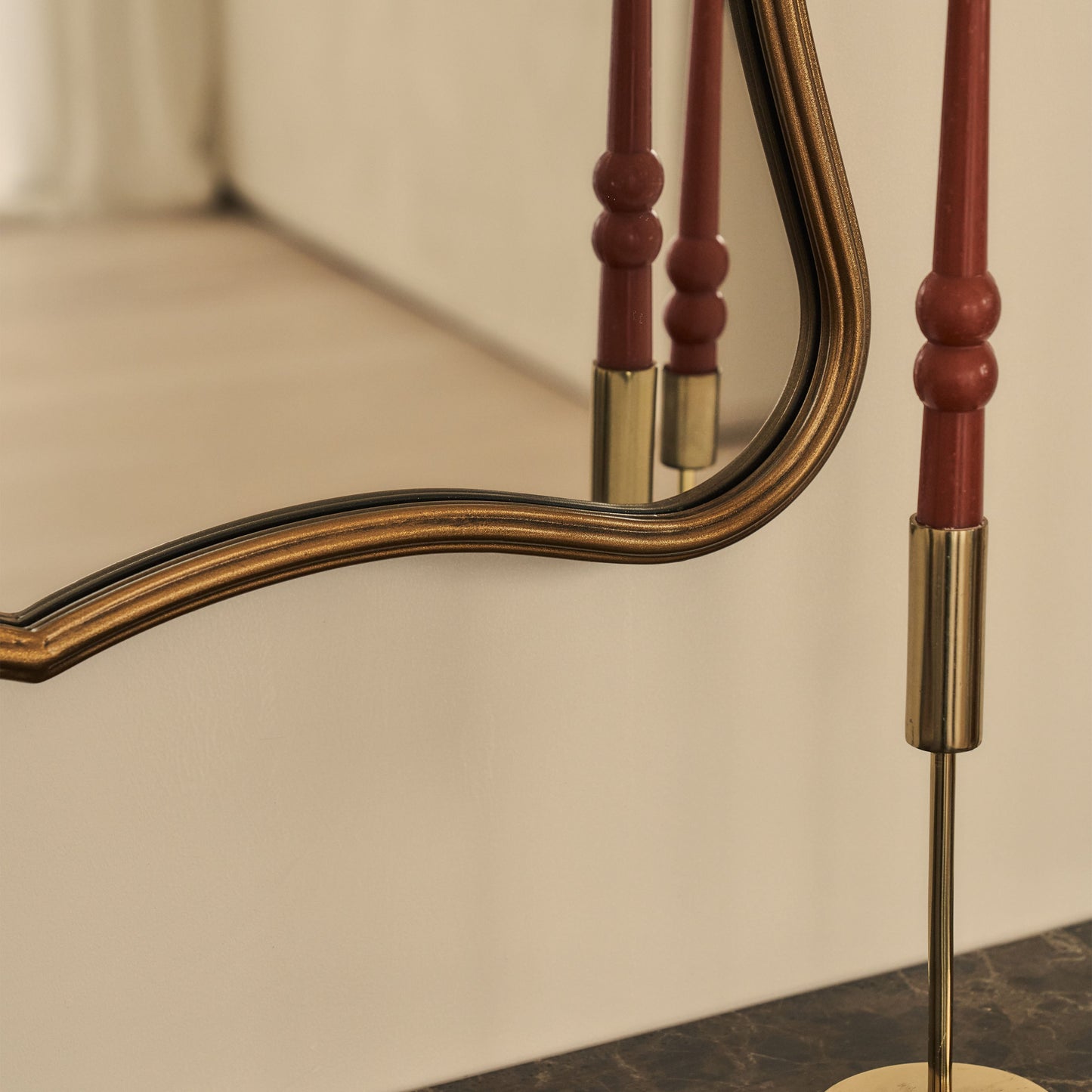 Elise - Specchio Sopra Camino Stile Art Déco in Metallo Oro 90cm x 60cm
