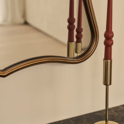 Elise - Specchio Sopra Camino Stile Art Déco in Metallo Oro 90cm x 60cm